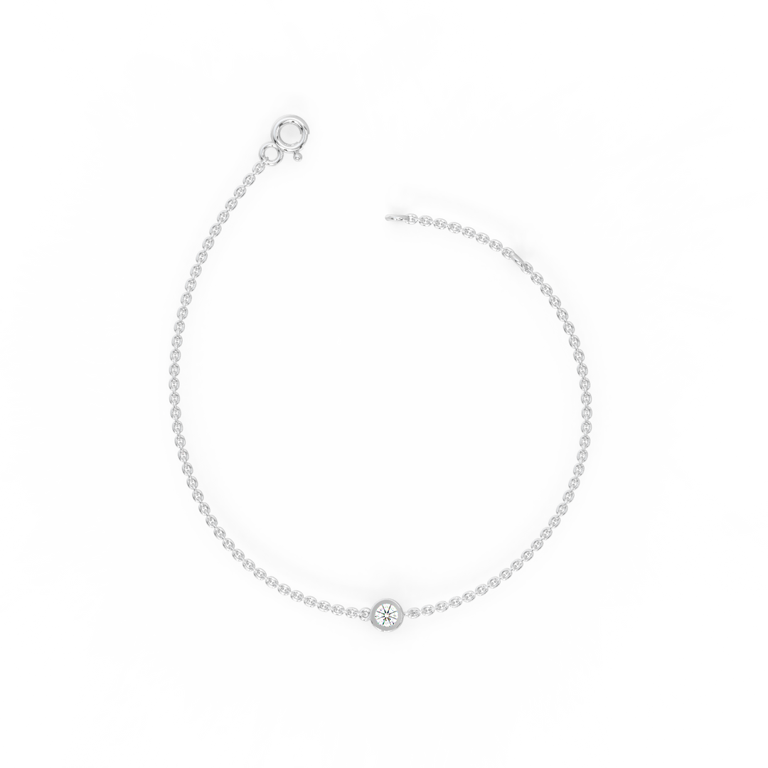 Bezel Set Lab Grown Diamond Bracelet by Stefee