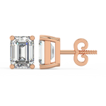 Load image into Gallery viewer, Solitaire Emerald Lab Grown Diamond Studs Earrings by Stefee