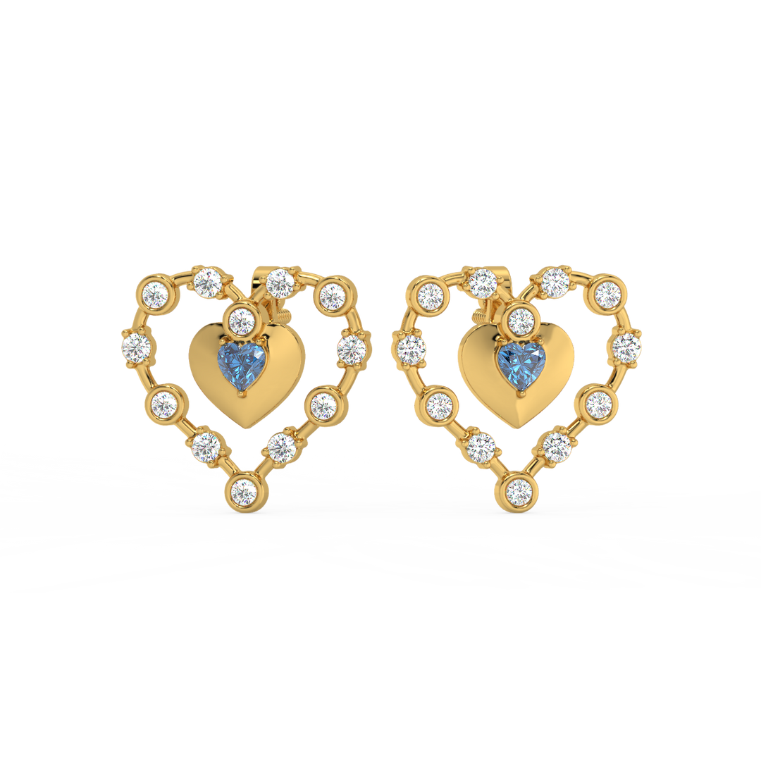 Connected Hearts  Lab Grown Diamond Studs By Stefee Jewels