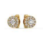 Load image into Gallery viewer, Lab Grown Diamond Round Halo Studs Earrings by Stefee