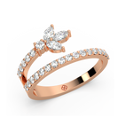 Load image into Gallery viewer, Spiral Left Petal Lab Grown Diamond Ring by Stefee Jewels