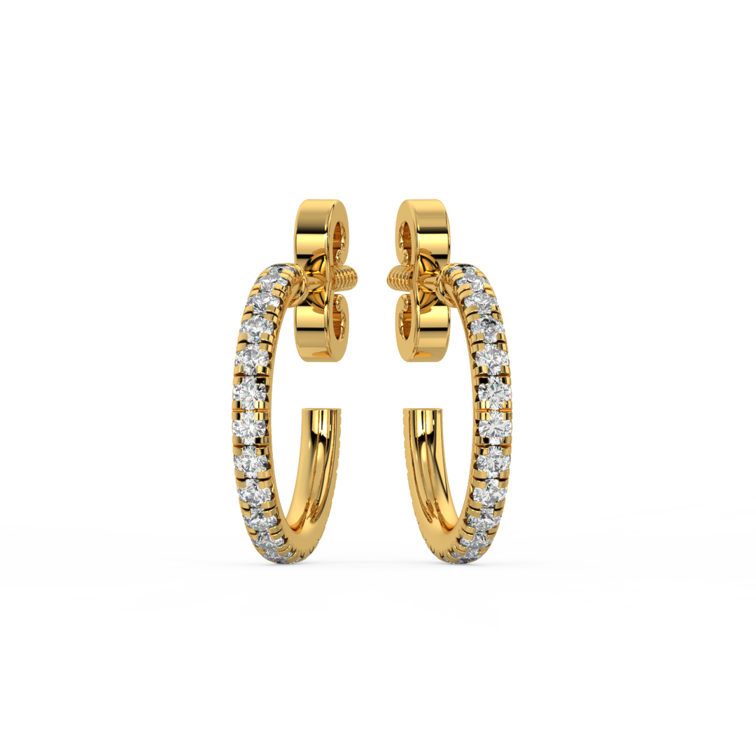 0.42 ct Lab Grown Diamond Arc Hoops Earrings by Stefee