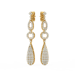 Load image into Gallery viewer, Sleek Blooming Leaf Lab Grown Diamond Drop Earrings By Stefee Jewels