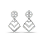 Load image into Gallery viewer, Glitter Swirls Lab Grown Diamond Drop Earrings by Stefee Jewels