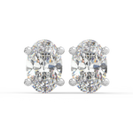 Load image into Gallery viewer, Solitaire Oval Lab Grown Diamond Studs Earrings by Stefee