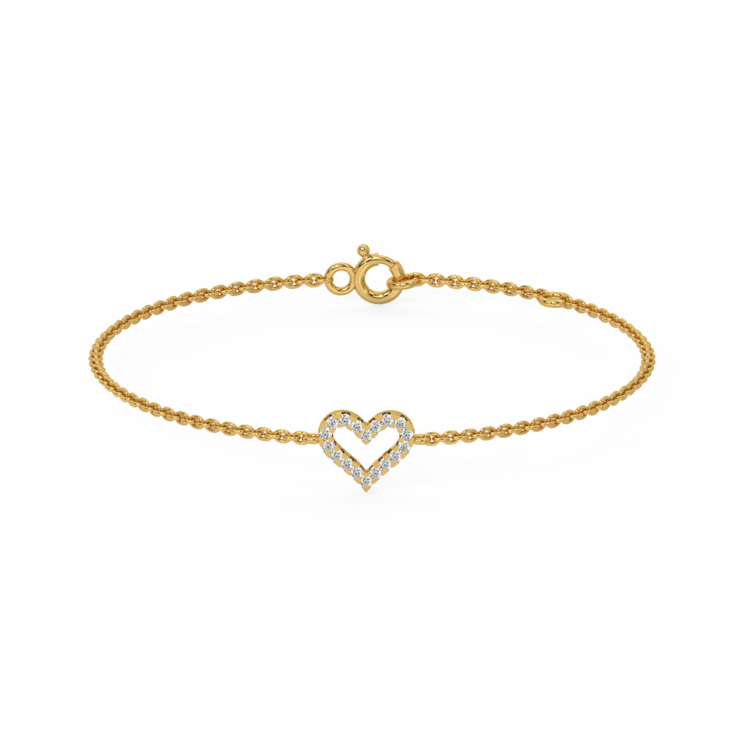Open Heart Chain Lab Grown Diamond Bracelet by Stefee
