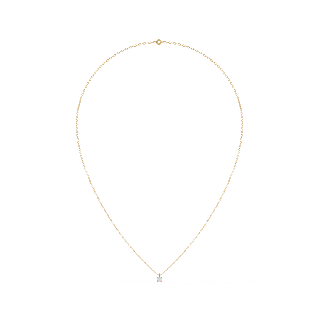 Solitaire Princess Lab Grown Diamond Pendant by Stefee