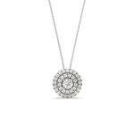 Load image into Gallery viewer, Double Round Halo Lab Grown Diamond Necklace by Stefee