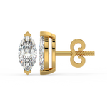 Load image into Gallery viewer, Solitaire Marquise Lab Grown Diamond Studs Earrings by Stefee