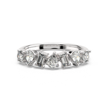 Load image into Gallery viewer, Multi-Shape Half Band Lab Grown - Engagement Diamond Ring by Stefee Jewels