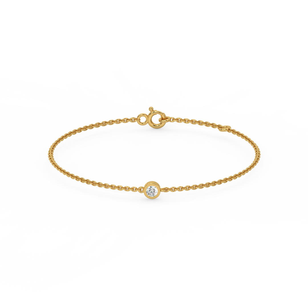 Bezel Set Lab Grown Diamond Bracelet by Stefee