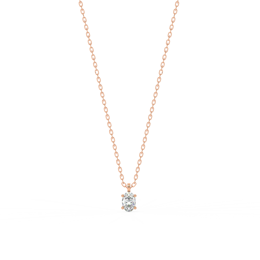 Solitaire Oval Lab Grown Diamond Pendant by Stefee