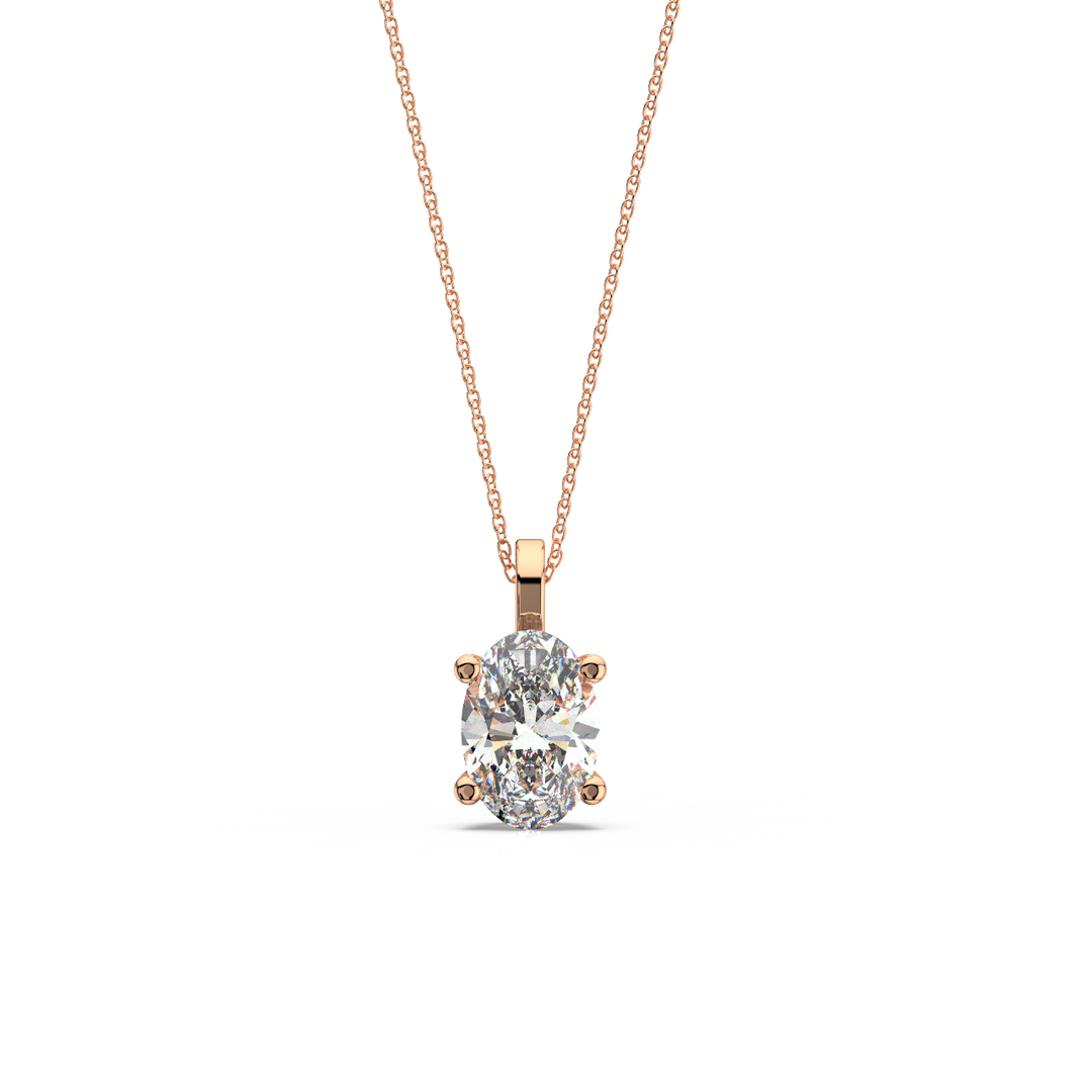 Solitaire Oval Lab Grown Diamond Pendant by Stefee