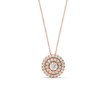 Load image into Gallery viewer, Double Round Halo Lab Grown Diamond Necklace by Stefee