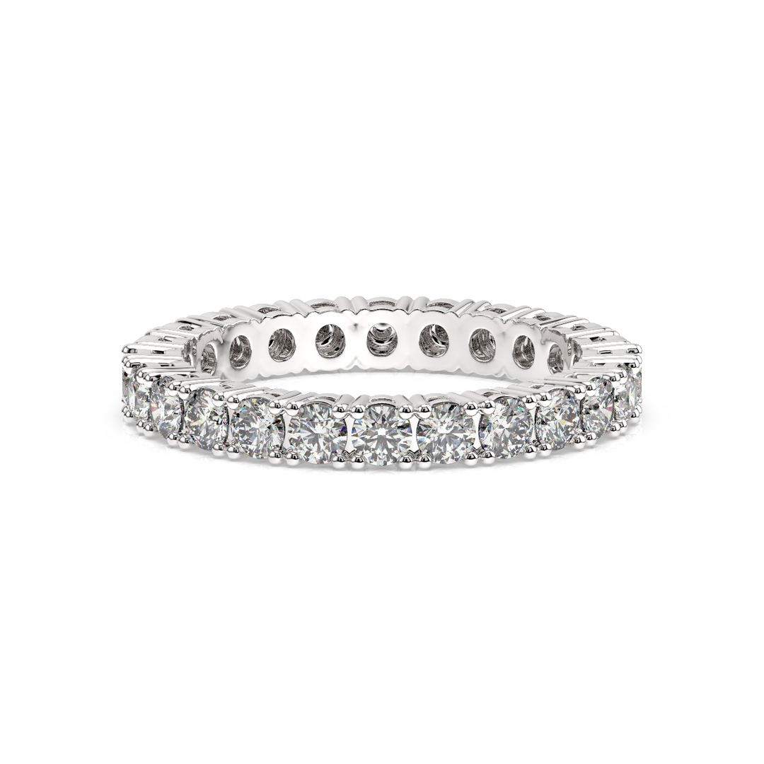 Large Petite Brilliant Round Band Lab Grown Diamond Ring by Stefee Jewels