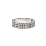 Load image into Gallery viewer, 3-Row Exquisite Band Lab Grown - Engagement Diamond Ring by Stefee Jewels