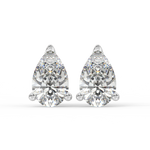 Load image into Gallery viewer, Solitaire Pear Lab Grown Diamond Studs Earrings by Stefee