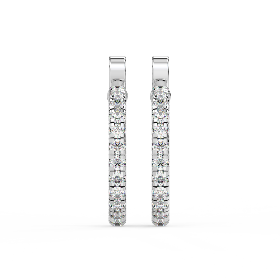 0.42 ct Lab Grown Diamond Arc Hoops Earrings by Stefee