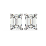 Load image into Gallery viewer, Solitaire Emerald Lab Grown Diamond Studs Earrings by Stefee