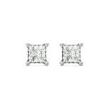 Load image into Gallery viewer, Solitaire Princess Lab Grown Diamond Studs Earrings by Stefee