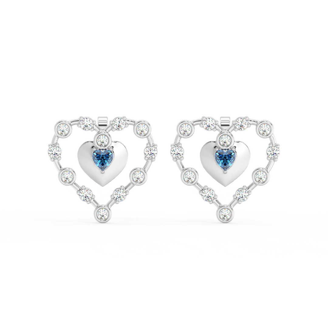 Connected Hearts  Lab Grown Diamond Studs By Stefee Jewels