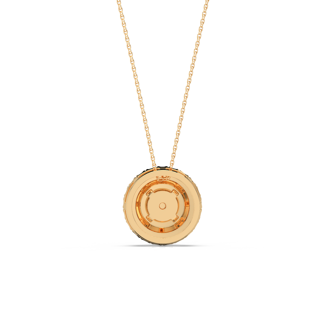 Double Round Halo Lab Grown Diamond Necklace by Stefee