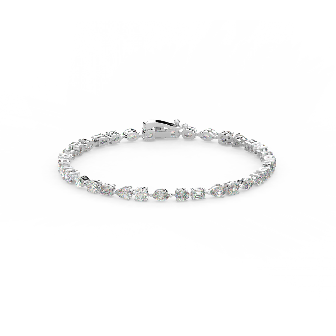 Small Multi-Shape Lab Grown Diamond Bracelet by Stefee