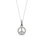 Load image into Gallery viewer, Peace Sign Lab Grown Diamond Pendant by Stefee