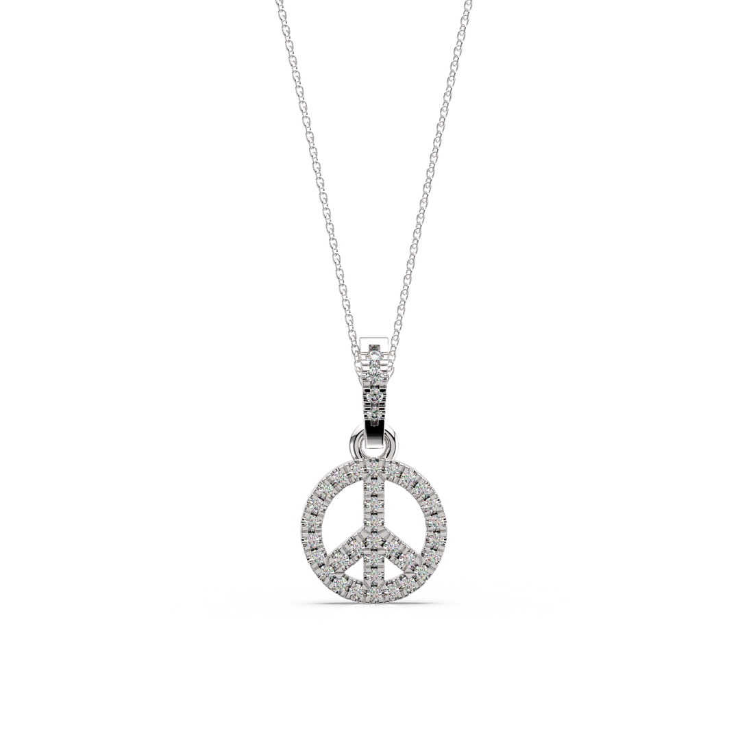 Peace Sign Lab Grown Diamond Pendant by Stefee