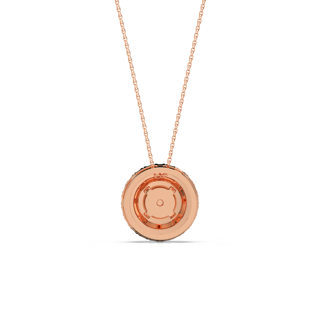 Double Round Halo Lab Grown Diamond Necklace by Stefee