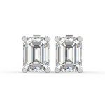 Load image into Gallery viewer, Solitaire Emerald Lab Grown Diamond Studs Earrings by Stefee