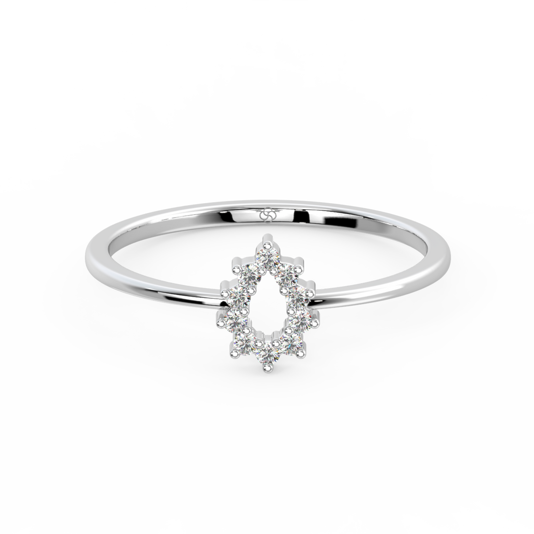 Open Dewdrop Round Lab Grown Diamond  Ring by Stefee Jewels