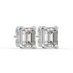 Load image into Gallery viewer, Solitaire Emerald Lab Grown Diamond Studs Earrings by Stefee