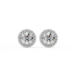 Load image into Gallery viewer, Lab Grown Diamond Round Halo Studs Earrings by Stefee
