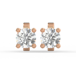Load image into Gallery viewer, Solitaire Round Lab Grown Diamond Studs Earrings by Stefee