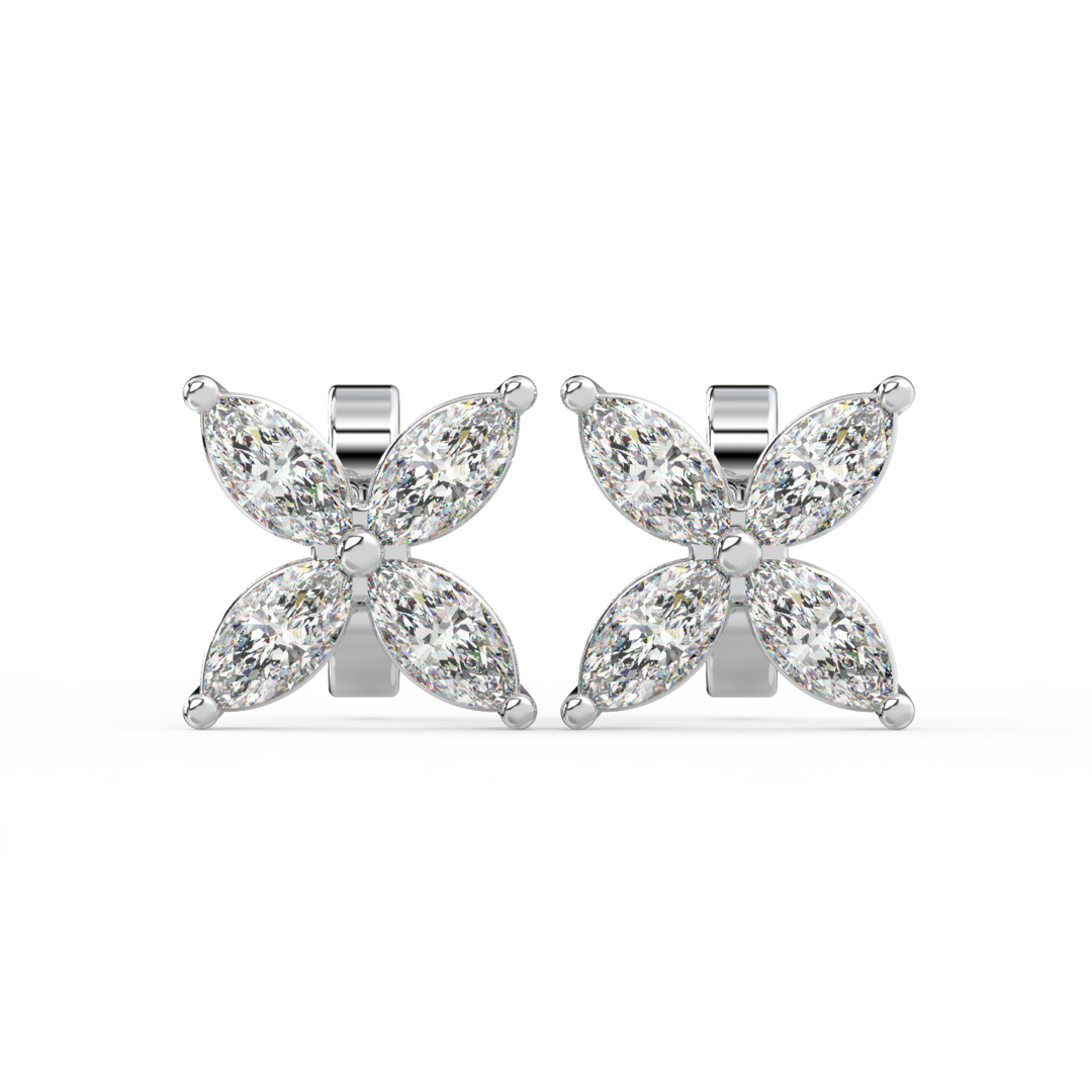 Marquise Flower Lab Grown Diamond Earrings by Stefee