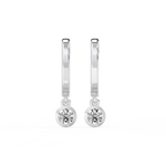 Load image into Gallery viewer, Lab Grown Diamond Bezel Drop Huggie Hoops Earrings by Stefee