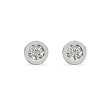 Load image into Gallery viewer, Round Lab Grown Diamond Bezel Earrings by Stefee