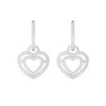 Load image into Gallery viewer, Dual Heart Lab Grown Diamond Drops By Stefee Jewels