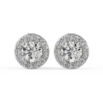 Load image into Gallery viewer, Lab Grown Diamond Round Halo Studs Earrings by Stefee