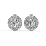 Load image into Gallery viewer, Lab Grown Diamond Round Halo Studs Earrings by Stefee