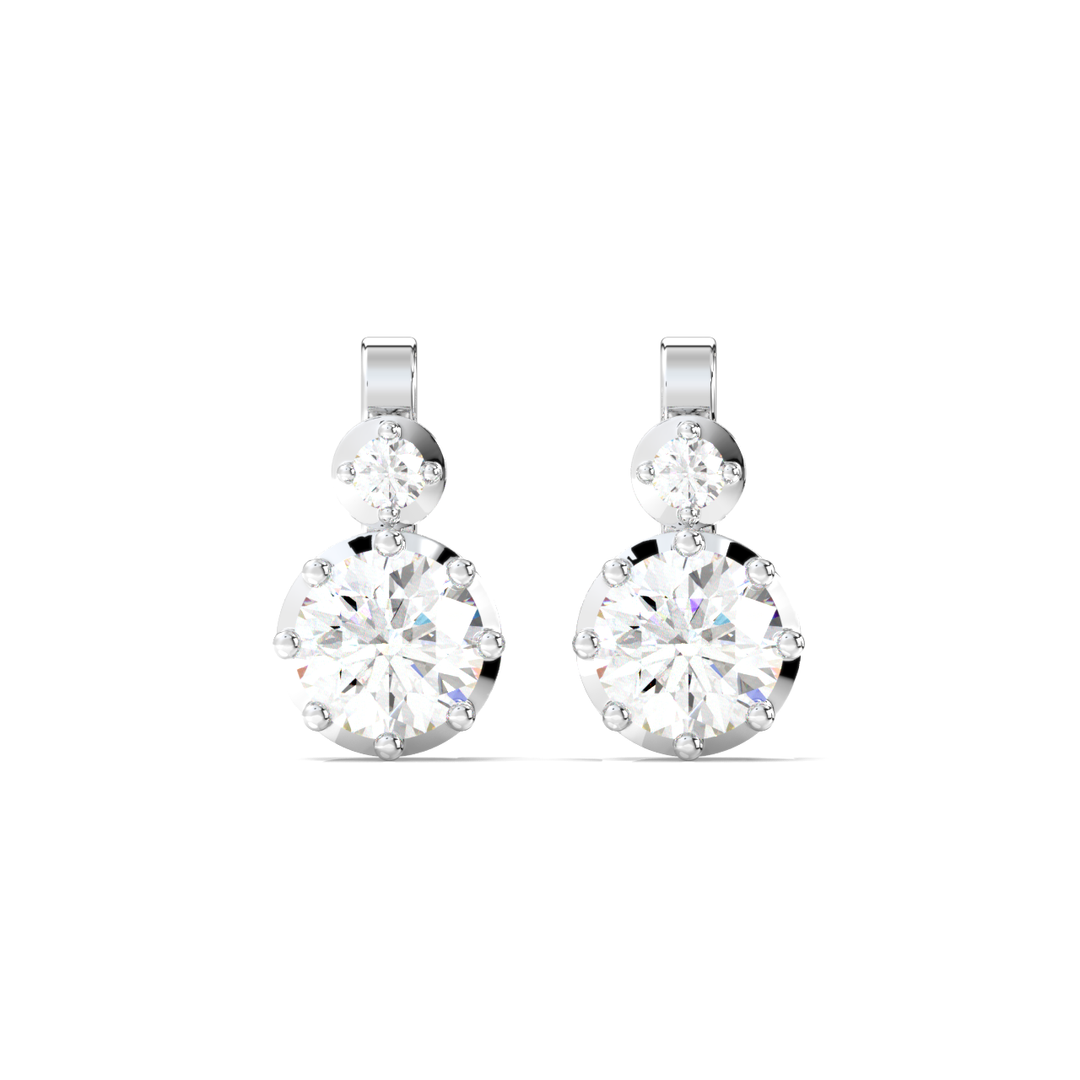Twin Round Lab Grown Diamond  Studs By Stefee Jewels
