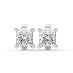 Load image into Gallery viewer, Solitaire Princess Lab Grown Diamond Studs Earrings by Stefee