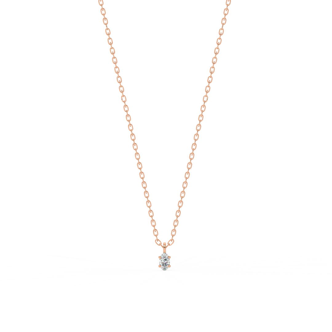 Solitaire Oval Lab Grown Diamond Pendant by Stefee
