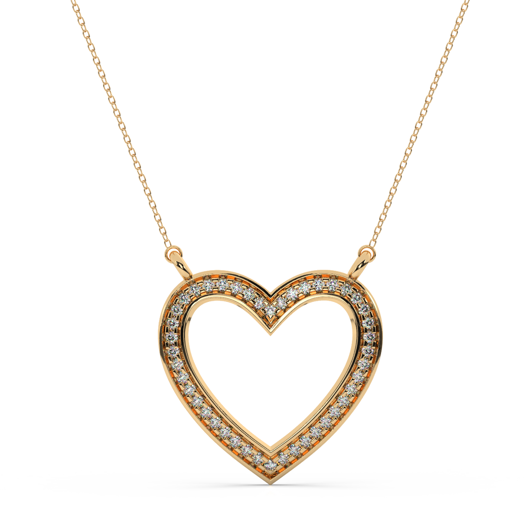 Open Heart Lab Grown Diamond Pendant by Stefee