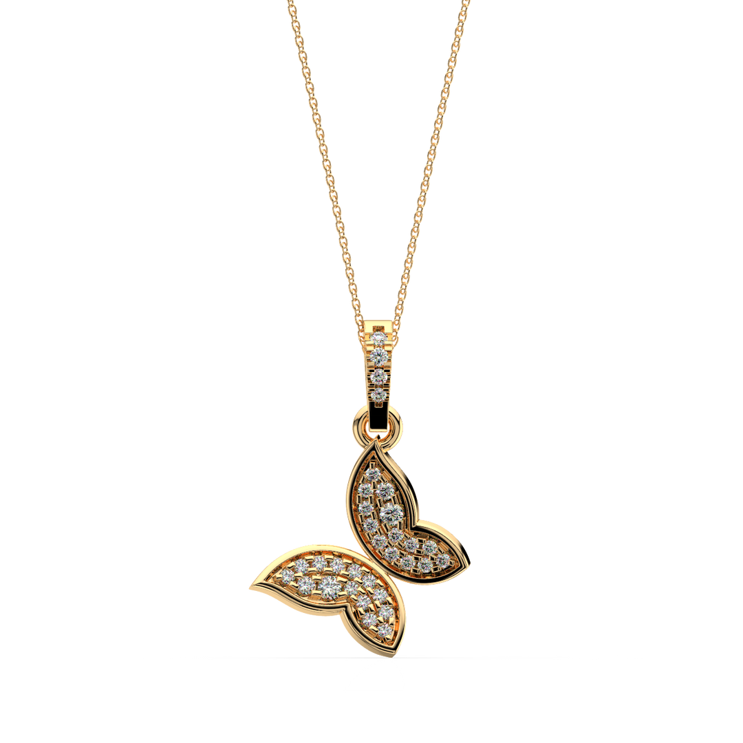 Princess Butterfly Lab Grown Diamond Pendant by Stefee