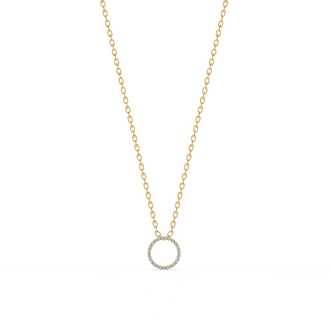 Mini Circle Lab Grown Diamonds Pendant by Stefee