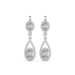 Load image into Gallery viewer, Brilliant Cut Lab Grown Diamond Halo Earrings By Stefee Jewels