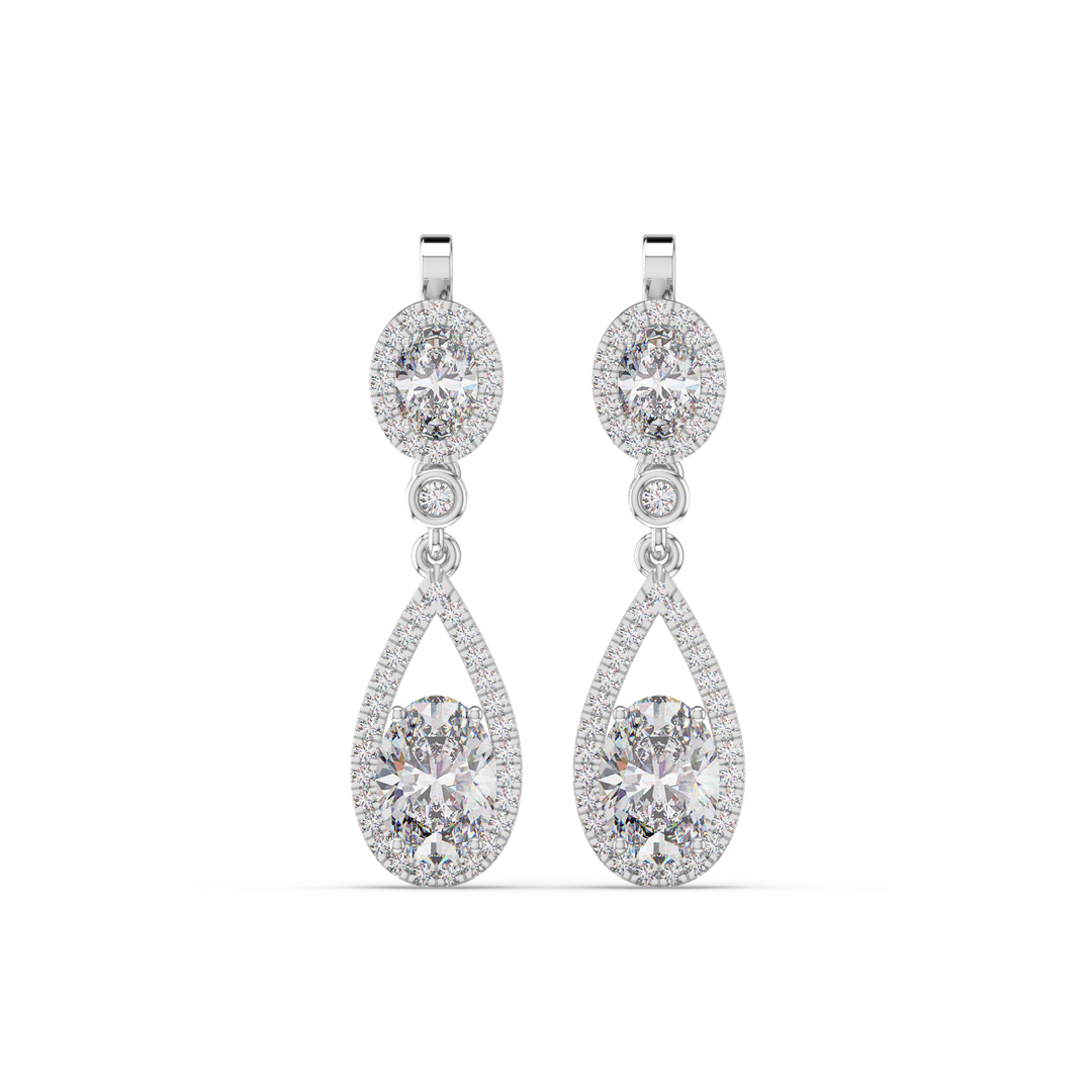 Brilliant Cut Lab Grown Diamond Halo Earrings By Stefee Jewels
