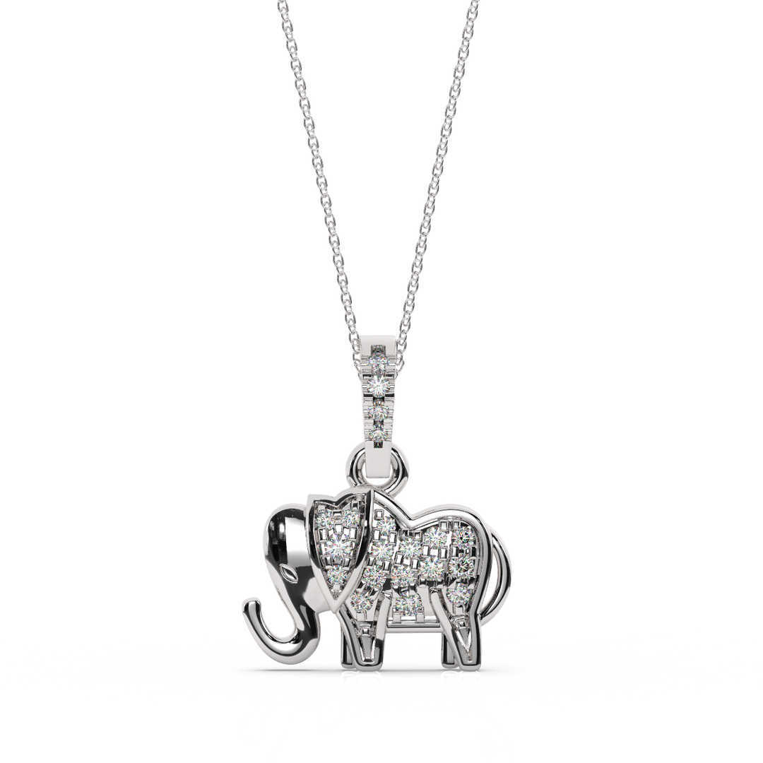 Elephant Lab Grown Diamond Pendant by Stefee